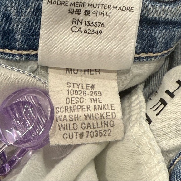 Mother Superior Scrapper Ankle Jeans Wicked Wild Calling Size 27 Distressed - Picture 12 of 14